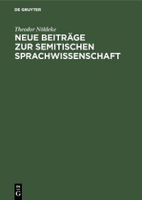 Cover Neue Beiträge zur semitischen Sprachwissenschaft