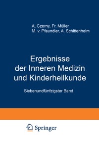 Cover Ergebnisse der Inneren Medizin und Kinderheilkunde