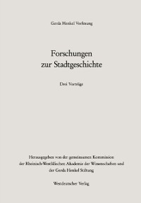 Cover Forschungen zur Stadtgeschichte