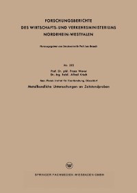 Cover Metallkundliche Untersuchungen an Zeitstandproben