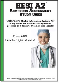 Cover HESI A2 Admission Assessment Study Guide