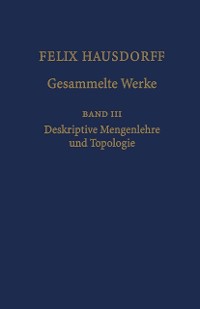 Cover Felix Hausdorff - Gesammelte Werke Band III