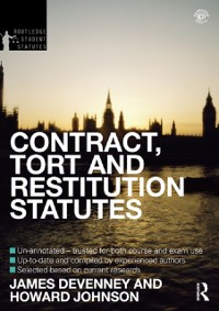 Cover Contract, Tort and Restitution Statutes 2012-2013