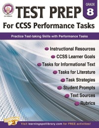 Cover Test Prep for CCSS Performance Tasks, Grade 8