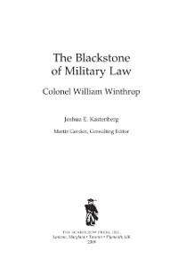 Cover Blackstone of Military Law