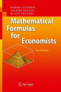 Cover Mathematical Formulas for Economists