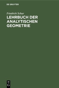 Cover Lehrbuch der analytischen Geometrie