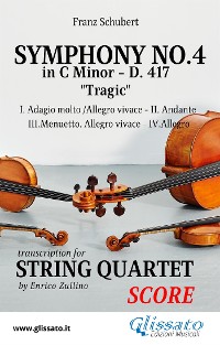 Cover Symphony No.4 - D.417 for String Quartet (score)