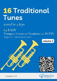 Cover 16 Traditional Tunes - 64 easy Trumpet/Cornet or Trombone t.c. duets (Vol.2)