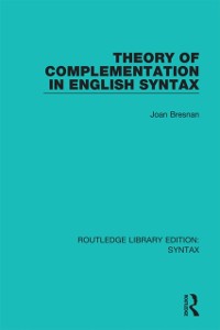 Cover Theory of Complementation in English Syntax