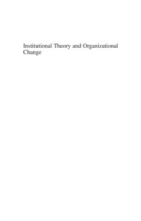 Cover Institutional Theory and Organizational Change