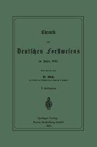 Cover Chronik des Deutschen Forstwesens im Jahre 1884