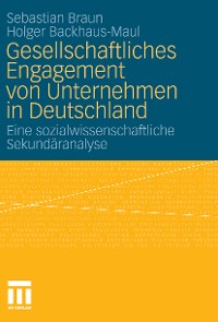 Cover Gesellschaftliches Engagement von Unternehmen in Deutschland