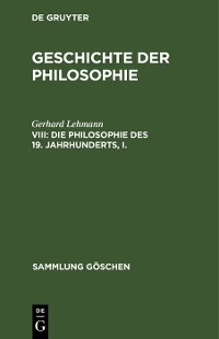 Cover Die Philosophie des 19. Jahrhunderts, I.