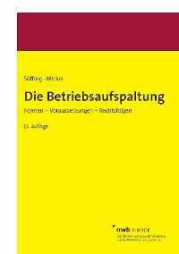 Cover Die Betriebsaufspaltung