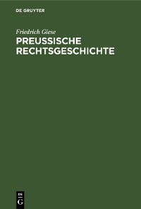 Cover Preußische Rechtsgeschichte