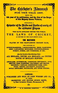 Cover Wisden Cricketers'' Almanack 1867