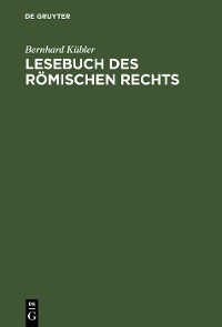 Cover Lesebuch des römischen Rechts