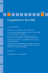 Cover Linguistische Berichte Heft 273