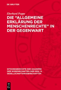 Cover Die „Allgemeine Erklärung der Menschenrechte“ in der Gegenwart