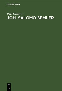 Cover Joh. Salomo Semler