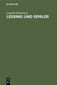 Cover Lessing und Semler