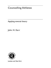 Cover Counselling Athletes: Applying Reversal Theory