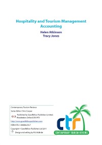 Cover Hospitality and Tourism Management Accounting