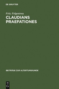 Cover Claudians praefationes