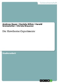 Cover Die Hawthorne-Experimente