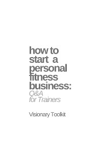 Cover How to Start a Personal Fitness Business: Q&A for Trainers