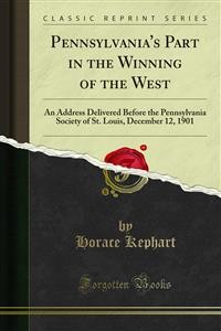 Cover Pennsylvania's Part in the Winning of the West