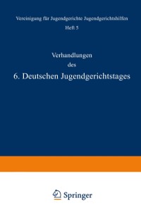 Cover Verhandlungen des 6. Deutschen Jugendgerichtstages