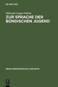 Cover Zur Sprache der bündischen Jugend