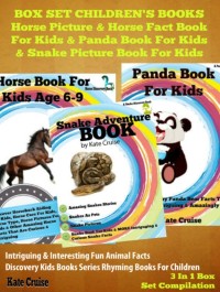 Cover Box Set Children's Books: Horse Picture & Horse Fact Book For Kids & Panda Book For Kids & Snake Picture Book For Kids: 3 In 1 Box Set