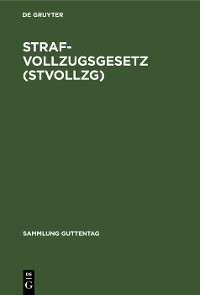 Cover Strafvollzugsgesetz (StVollzG)