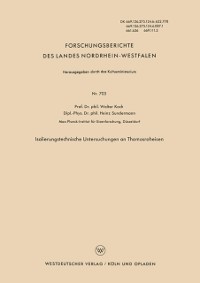 Cover Isolierungstechnische Untersuchungen an Thomasroheisen