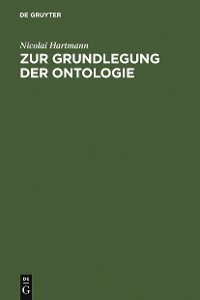Cover Zur Grundlegung der Ontologie