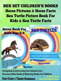 Cover Box Set Children's Books: Horse Pictures & Horse Facts - Sea Turtle Picture Book For Kids & Sea Turtle Facts - Intriguing & Interesting Fun Animal Facts: 2 In 1 Box Set