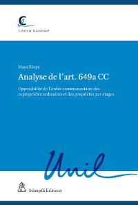 Cover Analyse de l'art. 649a CC
