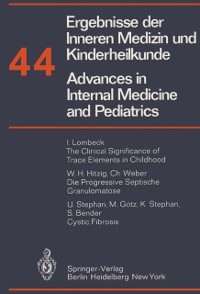 Cover Ergebnisse der Inneren Medizin und Kinderheilkunde/Advances in Internal Medicine and Pediatrics