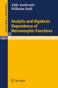 Cover Analytic and Algebraic Dependence of Meromorphic Functions