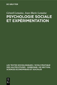 Cover Psychologie sociale et expérimentation