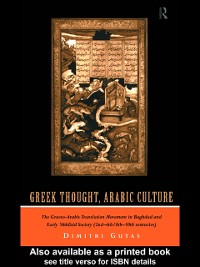 Cover Greek Thought, Arabic Culture
