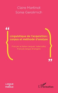 Cover Linguistique de l'acquisition : corpus et methode d'analyse