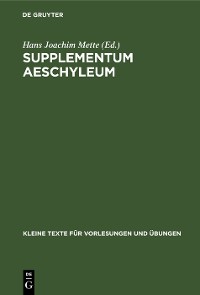 Cover Supplementum Aeschyleum