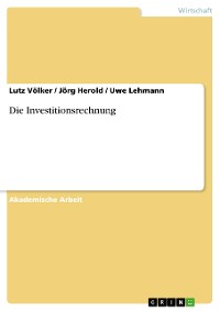 Cover Die Investitionsrechnung