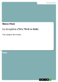 Cover La réception d’Eric Weil en Italie