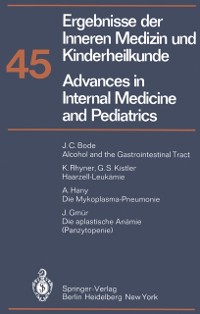 Cover Ergebnisse der Inneren Medizin und Kinderheilkunde / Advances in Internal Medicine and Pediatrics