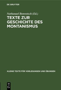 Cover Texte zur Geschichte des Montanismus